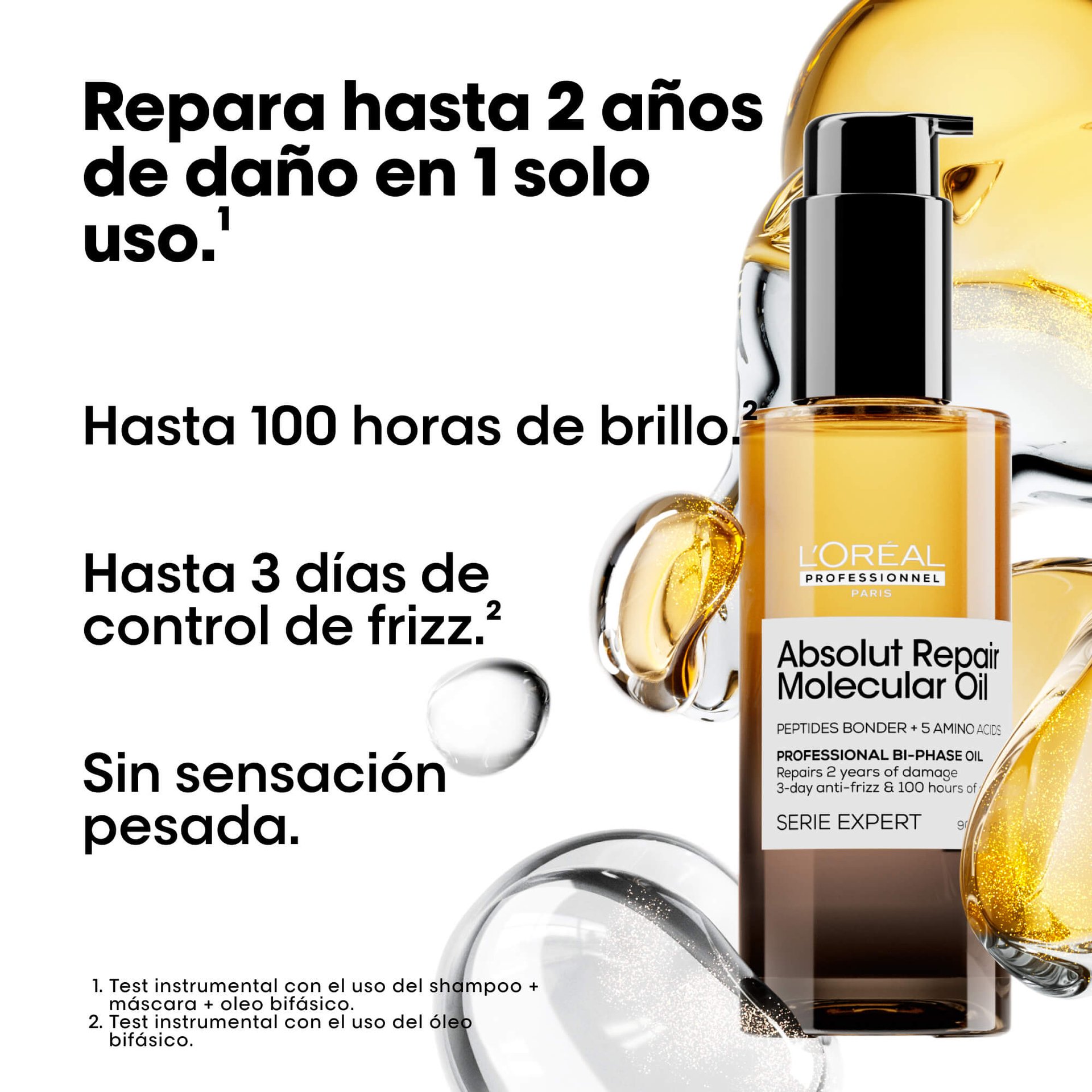 Beneficios del óleo capilar LOréal Professionnel Absolut Repair Molecular